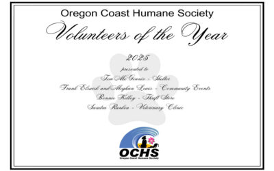 Oregon Coast Humane Society Honors 2025 Volunteers of the Year